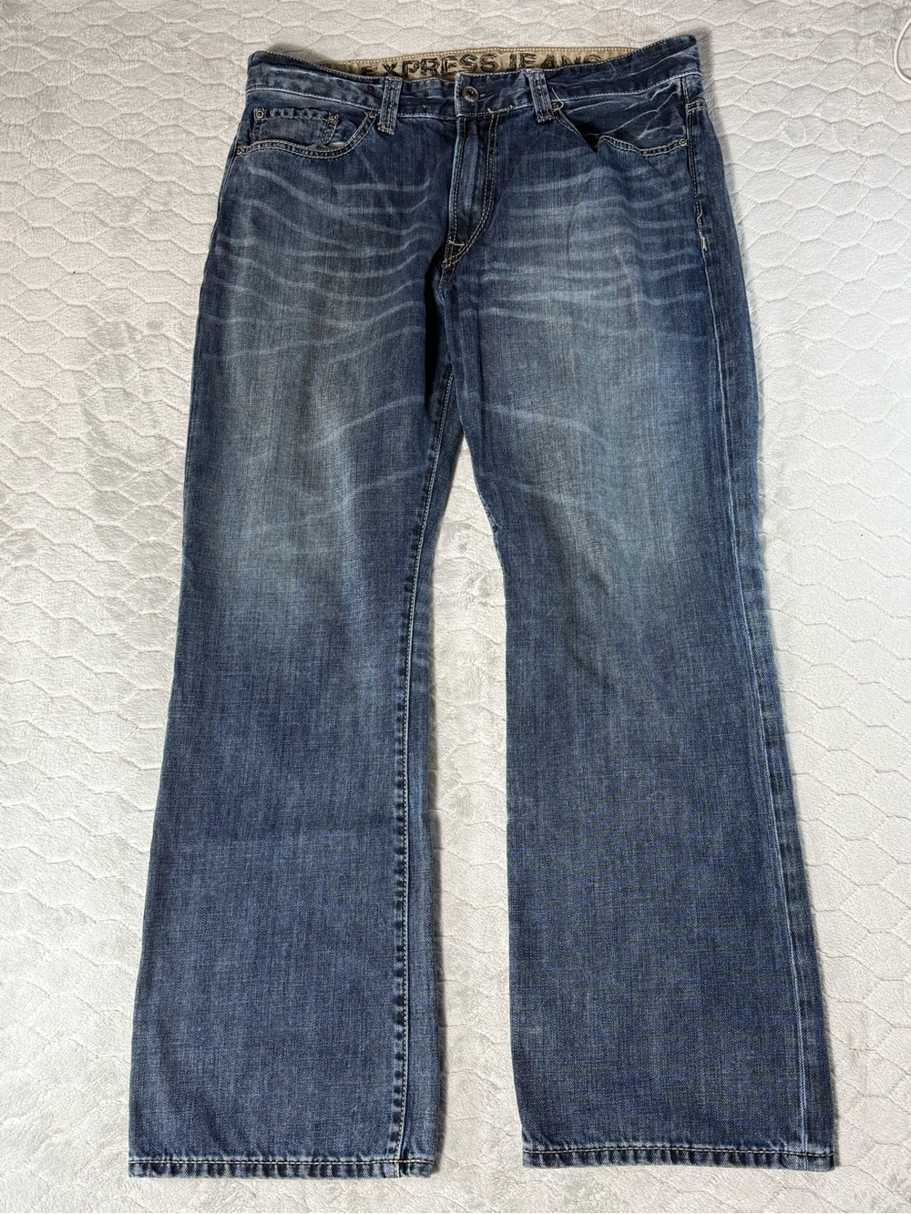 Express Jeans Blake 36x32 Loose Fit Low Rise Boot Cut Blue Y2K Men’s